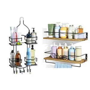 sriwatana shower caddy hanging over head shower organizer and bathroom shelves wall mounted, bundle