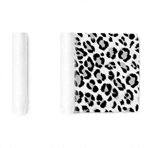 Vantaso Bath Hand Towels Snow Leopard Animal Print，Soft & Absorbent Washcloths Towel for Bathroom Kitchen Hotel Gym Spa