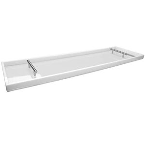 ZXMOTO Clear Bathtub Caddy Tray 33 Inch Acrylic Bathtub Tray Caddy Tray with Stainless Steel Handles