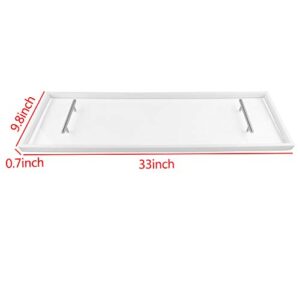 ZXMOTO Clear Bathtub Caddy Tray 33 Inch Acrylic Bathtub Tray Caddy Tray with Stainless Steel Handles