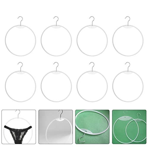 jojofuny 10pcs Plastic Round Circle Loop Hanger Thong Underwears Display Ring Hangers Hook Bikini Swimwear Lingerie Brief Display Hoop Rack Hangers Holder