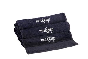 towel bazaar premium turkish cotton super soft and absorbent towels (black, 6-piece makeup washcloths)