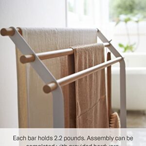 Yamazaki Home Tosca Bath Towel Hanger – Bathroom Holder Rack Organizer.,White