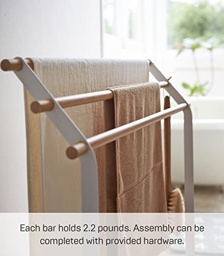 Yamazaki Home Tosca Bath Towel Hanger – Bathroom Holder Rack Organizer.,White