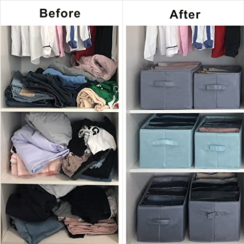 Closet Organizers and Storage, Foldable Wardrobe Clothes Organizer Blue 3-Pack(Size S M L), Good Fabric Clothes Storage Organizer Lonyork