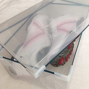 Epetbed 20 Pack Plastic Shoe Size Storage Top Lid Boxes Container for Closet Organizer