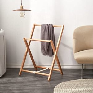 UXZDX Solid Wood Floor Clothes Rack Clothes Storage Rack Multifunctional Household Indoor Bedside Folding Hanger