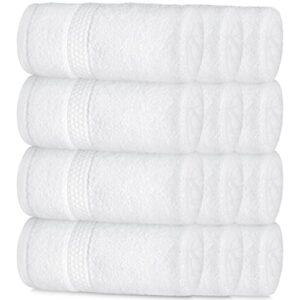 elaine karen 12 pack 100% cotton white washcloths – hotel & spa absorbent face towels, fingertip terry towels, (13'' x 13'')