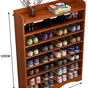 llibnn 8 Tiers Wooden Shoe Storage Shelf Adjustable Shoe Tower Cabinet for Closet Entryway Hallway Easy to Assemble (Color : B) (Color : B)