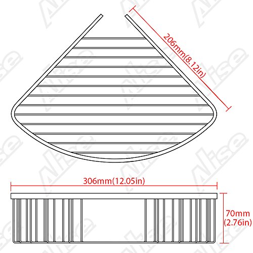 Alise GY200-B SUS 304 Stainless Steel Shower Caddy Bathroom Corner Basket Storage Wall Mount,Matte Black