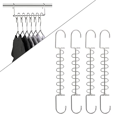 Magicool Hanger 4 Pack Update Metal Magic Cascading Hanger Space Saving Hangers Closet Organizer Clothes Organize Space Saver