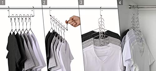 Magicool Hanger 4 Pack Update Metal Magic Cascading Hanger Space Saving Hangers Closet Organizer Clothes Organize Space Saver