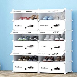 llibnn adjustable shoe storage cabinet organiser space saving white shoe shelf holder for 16 pair shoes easy assemble (size : 6-tier) (size : 6-tier)