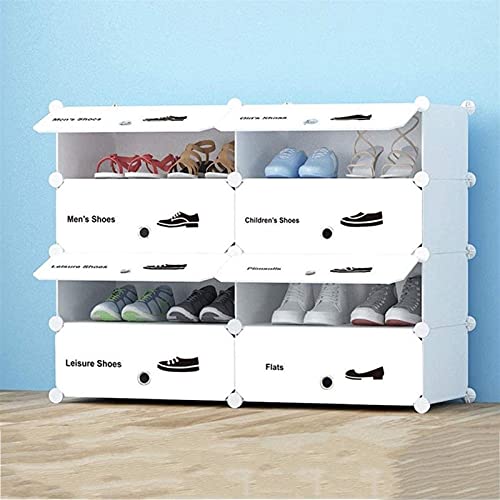 llibnn Adjustable Shoe Storage Cabinet Organiser Space Saving White Shoe Shelf Holder for 16 Pair Shoes Easy Assemble (Size : 6-Tier) (Size : 6-Tier)