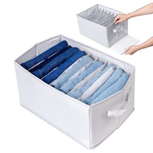 tsm 2 pack t shirt organizer, jeans organizer for closet , clothes organizer for folded clothes, slot compartments for t shirt storage ,clothing, sweatshirt with enforced pp board wardrobe organizer