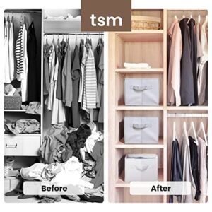 TSM 2 Pack T shirt organizer, jeans organizer for closet , clothes organizer for folded clothes, slot compartments for T shirt storage ,clothing, sweatshirt with enforced PP board wardrobe organizer