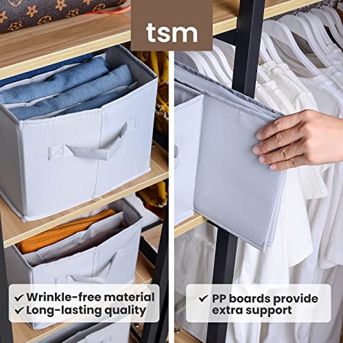 TSM 2 Pack T shirt organizer, jeans organizer for closet , clothes organizer for folded clothes, slot compartments for T shirt storage ,clothing, sweatshirt with enforced PP board wardrobe organizer