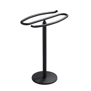 bathroom hand towel holder stand, heavy duty countertop hand towel rack and accessories jewelry stand, freestanding hand towel drying rack for bathroom vanity countertops,matte black