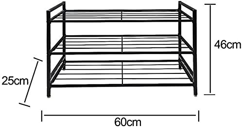 llibnn Shoe Rack,3 Tier Metal Shoe Rack,Shoe Storage Organizer,for Living Room, Hallway and Cloakroom,Sturdy Design, Space Saving,602546cm