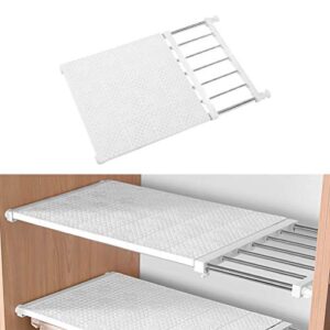 DOITOOL Expandable Closet Tension Shelf Storage Rack Adjustable Metal Storage Rack Cabinet Organizer DIY Divider Separator for Cabinet Wardrobe Cupboard Kitchen Bathroom, 13-20.86 inches