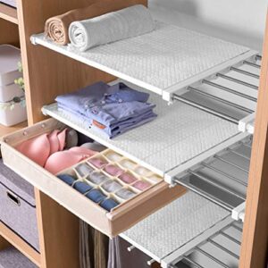 DOITOOL Expandable Closet Tension Shelf Storage Rack Adjustable Metal Storage Rack Cabinet Organizer DIY Divider Separator for Cabinet Wardrobe Cupboard Kitchen Bathroom, 13-20.86 inches