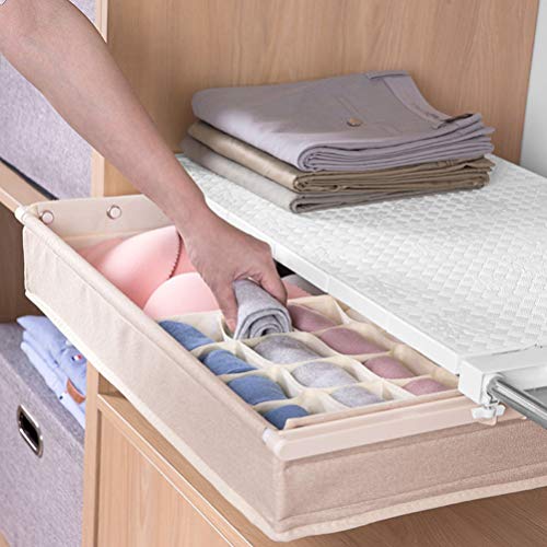 DOITOOL Expandable Closet Tension Shelf Storage Rack Adjustable Metal Storage Rack Cabinet Organizer DIY Divider Separator for Cabinet Wardrobe Cupboard Kitchen Bathroom, 13-20.86 inches