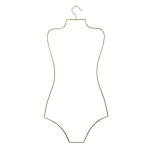 generic wire body shape display hanger, dress wardrobe organizer bathing suit coat metal rack for kids unisex store accessories bedroom , aureate