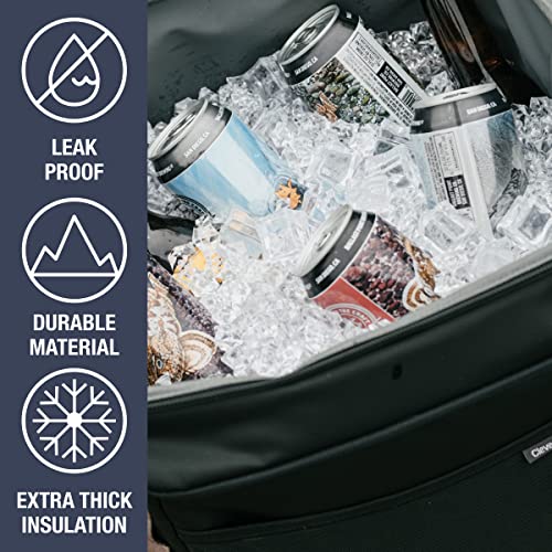 CleverMade Sequoia 50 Can Cooler; Rugged, Insulated & Leakproof Ice Chest Perfect for Camping, The Beach, and Travel; Made from Recycled Materials, Black Obsidian