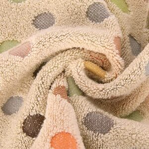 Pidada 100% Cotton Hand Towels Colorful Polka Dot Pattern Soft Absorbent Decorative Towel for Bathroom 13.4 x 30 Inch Set of 2 (Brown)