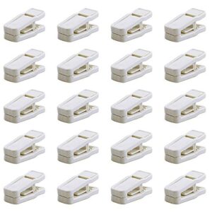 ONE250 Premium Heavy Duty ABS Plastic Slim-line Hanger Set of Finger Clips for Velvet Hangers - 20 Pack (White)