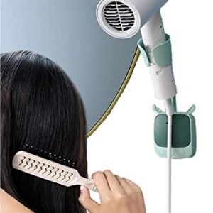 FSSSCPD Hands Free Hair Dryer Holder,Wall Mounted Adjustable Blow Dryer Stand Holder,Self Adhesives No Drilling Hairdryer Stand No Hand,Bathroom Shower Hair Tool Organizer Essential