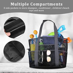 Big Shower Bag,Shower Caddy Portable, Large Hanging Portable Tote Beach Bag Basket Pocket For College, Dorm, Gym, Beach, Bathroom Pool Waterproof Bag-Big Size 23.6inch, Black, SH-01