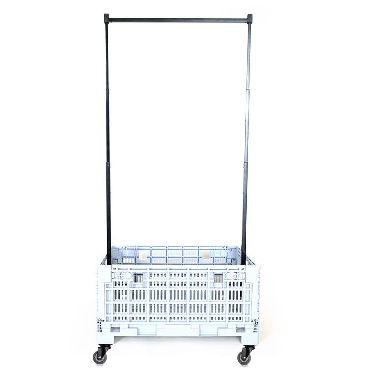 Closet Crate w/Wheels- Collapsible Garment Rack System for Closets, RV's, Dorms and Travel Bags. Popular to Transform suitcases into Dance Bag with Rack!