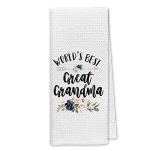 dibor world’s best great grandma floral kitchen towels dish towels dishcloth,best grandma decorative absorbent drying cloth hand towels tea towels for bathroom kitchen,grandma