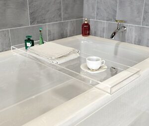 onelux durable clear acrylic towel tray,lucite bathtub caddy