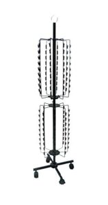 fixturedisplays® floorstanding compatible with strip rack w/header, rotating, 144 clips - black 15967new-npf