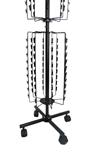 FixtureDisplays® Floorstanding Compatible with Strip Rack w/Header, Rotating, 144 Clips - Black 15967NEW-NPF