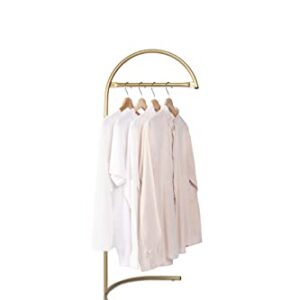 VEGAINDOOR Half Moon Metal Clothes Rack Strong Garment Rack, Industrial Clothing Rack,Heavy Duty Clothes Rack,Portable Clothing Rack Hanging Clothes Rack for Small Spaces and Rooms Gold