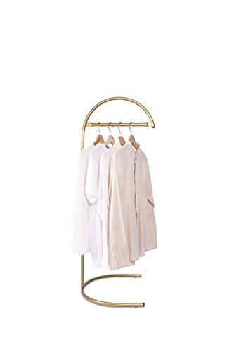 VEGAINDOOR Half Moon Metal Clothes Rack Strong Garment Rack, Industrial Clothing Rack,Heavy Duty Clothes Rack,Portable Clothing Rack Hanging Clothes Rack for Small Spaces and Rooms Gold