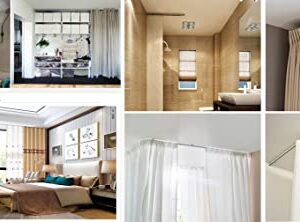 Ceiling Curtain Track Set,Room Divider Track, Shower Curtain Track Set with Hooks and All Accessories for Living Room, Bed Room, Closet and Sliding Door (champagne, For Spaces 3ft - 6ft Wide)