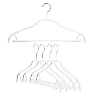 mawa by reston lloyd silhouette non-slip space saving hanger with skirt hooks, style 41/frs, set of 5, white