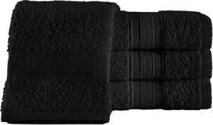 all design 4 piece black washcloth set, 13 in 13 in 100% turkish cotton washcloths for bathroom, soft absorbent washcloths for body and face, wash rags kitchen, baby washcloths