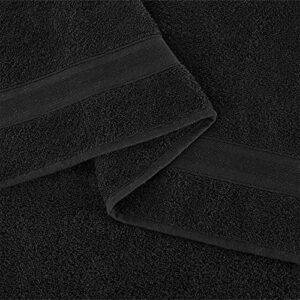 All Design 4 Piece Black Washcloth Set, 13 in 13 in 100% Turkish Cotton Washcloths for Bathroom, Soft Absorbent Washcloths for Body and Face, Wash Rags Kitchen, Baby Washcloths