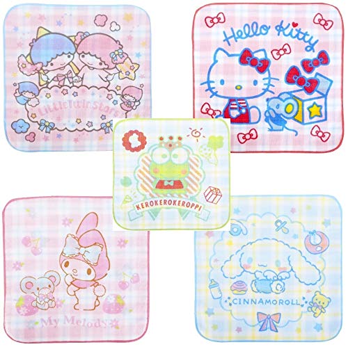 Set of 2 Cinnamoroll Mini Towel Gauze & Terry Cotton on Both Side 100% Cotton Soft & Breathable