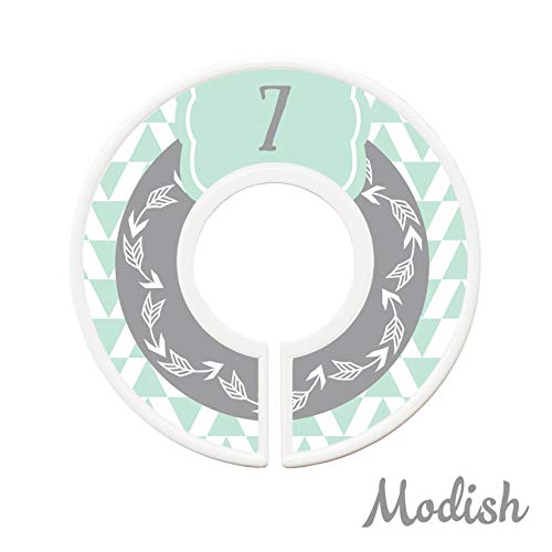 Modish Labels Kids Clothes Size Dividers, Clothes Organizer Kids, Closet Size Dividers, Closet Organizer System, School Clothes, Gender Neutral, Boy, Girl, Woodland, Arrows, Mint, Gray (Toddler/Child)