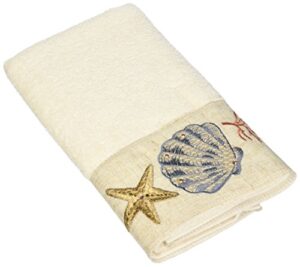 avanti linens - hand towel, soft & absorbent cotton towel, ocean inspired home decor (sea treasure collection, ivory)
