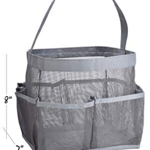 Mesh Shower Bag - Easily Carry, Organize Bathroom Toiletry Essentials While Taking a Shower. (9-Pockets | Grey)