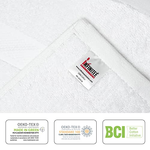 Infinitee Xclusives Premium White Hand Towels 6 Pack, 16x28 Inches, Hotel and Spa Quality, Highly Absorbent and Super Soft Hand Towels for Bathroom