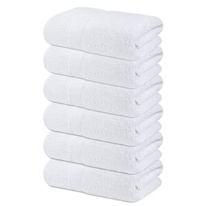 Infinitee Xclusives Premium White Hand Towels 6 Pack, 16x28 Inches, Hotel and Spa Quality, Highly Absorbent and Super Soft Hand Towels for Bathroom