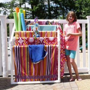 TowelMaid 5 Bar Freestanding Outdoor Poolside Towel Rack